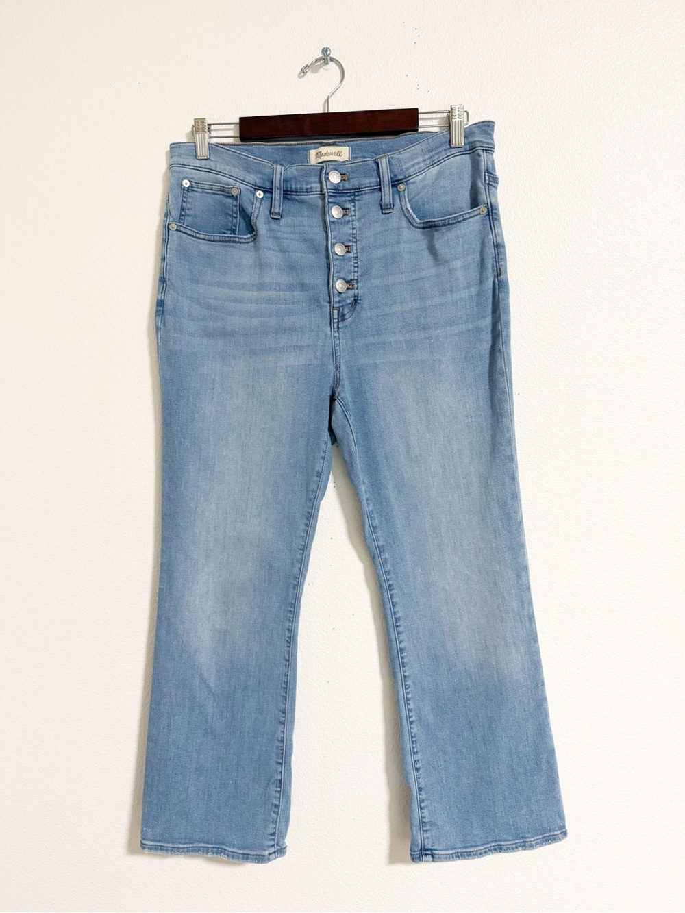 Madewell Cali Demi Boot Light Wash Buttonfly Jeans